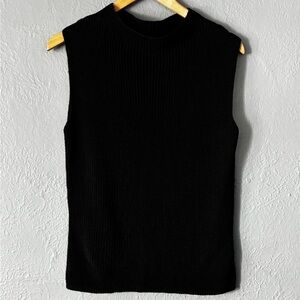 Uniform Jean Paul Richard Silk Cotton Sleeveless Sweater Black L